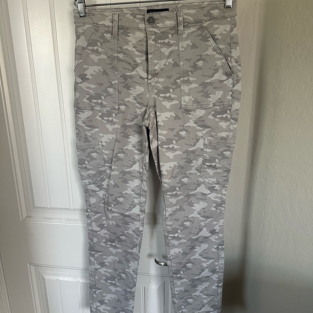 Banana Republic Light Gray Camo Straight Jeans